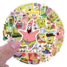 SpongeBob SquarePants 90pcs SquarePants Themed Sticker Roll - Random Styles, Featuring SquarePants, Squidward, Sandy, Plankton, Mr. Krabs Characters, Soft Colors, Suitable For Crafts, Gift Wrapping, Phone And Cup Decoration, Birthday Themes And DIY Projects, Cute Cartoon DIY Decorative Stickers For Phone Cases, Laptops, Notebooks, Guitars, Cups, Stationery, Waterproof Stickers - A - View 6