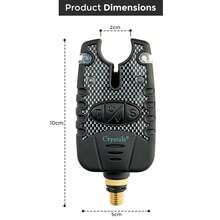Carp & Pike Fishing Bite Alarm Waterproof With Night Light | Adjustable Sensitivity, Volume & Tone | Drop Back Function & LED Indicator - Black - View 2