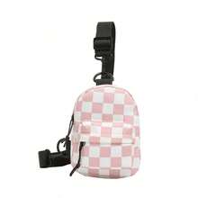 Teenager Laser Mini Backpack, Checkerboard Crossbody Bag, Colorful Chest Bag, Casual Outdoor Phone & Coin Purse - A - View 14