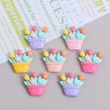 5pcs/10pcs Colorful Tulip Potted Plant Fridge Magnets, Kawaii Resin Flower Refrigerator Magnets, Fridge And Kitchen Decor Magnets, Perfect For Mother's Day And Teacher's Day Gifts - Multicolor - View 3