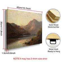 1 Stück gerahmtes/ungerahmtes stimmungsvolles vintage Bergfluss Schaf Leinwand Poster, retro Landschaftsmalerei, rustikale Wandkunst für Eingang, Flur, Cottagecore Dekoration, horizontal für Wohnung, Wohnzimmer, Schlafzimmer, moderne Heimdekoration - A - Übersicht 9