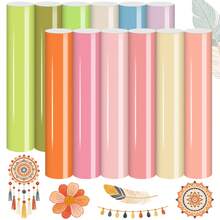 12 X 10 Inch, 12 Sheets Bohemian Style Heat Transfer Vinyl, Multi-Color, Compatible With Most Cutting Machines, Suitable For Clothes, T-Shirts, Bags - Color - View 2