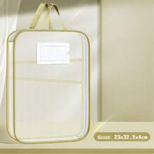 Must-Have For Students! A4 Subject Bag, 3-Layer Large Capacity Super Storage, Easy To Organize Exam Papers And Notes. L-Shaped Wide Opening, Convenient For Classroom Use. Transparent Mesh, Clear View For Study Room Organization. Subject Classification Organizer, Suitable For Exams And Daily Study, Say Goodbye To Messy Materials! - Multicolor - View 12