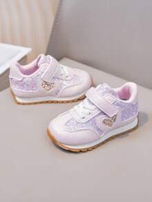 1双返校休闲时尚儿童运动鞋，采用PU皮革拼接鞋面，柔软舒适，轻便易穿脱，适合室内、室外、玩耍和运动场合。 - 粉色 - 查看 4
