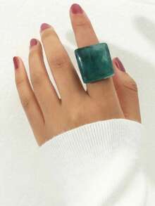 Bộ 1/2 chiếc nhẫn nhựa thời trang tối giản - Nhiều màu - Xem 6