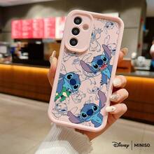 MINISO Stitch And Frog Sketch TPU Phone Case, Retro Style Suitable For Samsung S26 Ultra/S26 Edge/S26 Plus/S26/S25 Ultra/S25 Plus/S25/S25FE/S25Edge/S24Ultra/S24Plus/S24/S24FE/S23FE/S23Ultra/S23Plus/S23/S22Ultra/S22Plus/S22/S21Ultra/S21Plus/S21/A15/A16/A17/A23/A24/A25/A26/A33/A34/A35/A36/A52/A53/A54/A55/A56/A71/A72/A73, Christmas Gift For Girlfriend - Black - View 4