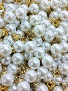 14毫米圆形仿珍珠吊坠珠，夏季海滩度假风格 - 彩色 - 查看 5