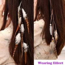 3 pezzi Fermagli per capelli con piume, Fasce boeme, Estensioni per capelli stile pettine fatte a mano stile hippie, Accessori per capelli per donne e ragazze, Fasce per capelli da spiaggia estive, Vacanze, Viaggi - Marrone ruggine - Visualizzare 15