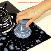 6件套清洁刷套装，带皂液器 - 重型可堆叠清洁垫，耐刮擦且经久耐用，适用于不粘锅具、洗碗机架、厨房、浴室和家居清洁 - 节省空间设计 - 1set - 查看 9