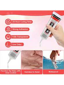 25ml/50ml/110ml Super Strength Jewelry Adhesive With Precision Tip - B7000 Multi-Purpose Glue, Suitable For Jewelry & Rhinestone DIY, Phone Cases, Clothing, Shoes, Hats, Fabrics, Ceramics, Metals, Plastics, Wood Repair And Bonding - Multicolor - View 5