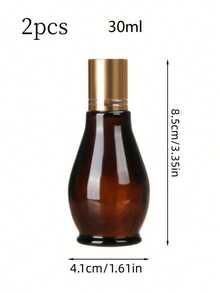 2pcs Amber Glass Ball Bottles With Plastic Caps, Refillable Roller Bottles For Perfume And Essential Oils, Empty Liquid Containers (20ml/0.68oz, 30ml/1.01oz), Convenient For Travel - Multicolor - View 9