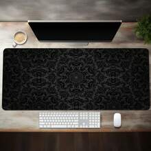 Black & Gray Textured Extra Large Mouse Pad, Gaming Desk Mat, Big Keyboard Pad, Washable, Rubber Non-Slip Bottom, Stitched Edge, Gift Mouse Pad, Desk Protector, Study Pad, Multiple Sizes Available, Computer Keyboard Mat, Laptop Pad - Black and Gray Texture - View 11