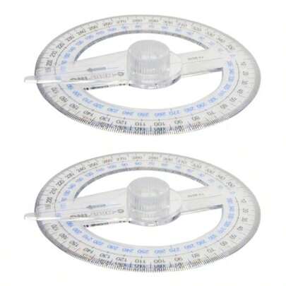 360 Ree Protrac Swing Arm Protrac Plastic Circle Protrac Ruler Durable Measu Tool Stationery  Scool Office 2 Pcs