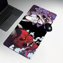 1 Large Japanese Ukiyo-E Demon-Patterned Gaming Mouse Pad / Keyboard Desk Mat With Non-Slip Base - Suitable For Home, Office, Gaming, And Work - Mouse Pad - View 7