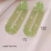 一对时尚优雅的绿色水晶轻盈长流苏耳环，非常适合女士佩戴。 - 綠色 - 查看 3