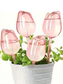 Bộ 1/2/4 củ hoa tulip tưới tự động, thiết bị tưới tự động trong nhà/ngoài trời, chậu cây phân phối nước tự động, thiết bị tưới tự động trong nhà, thiết bị tưới cây, củ tưới cây trong nhà/ngoài trời, thiết kế hoa trong suốt - A - Xem 3
