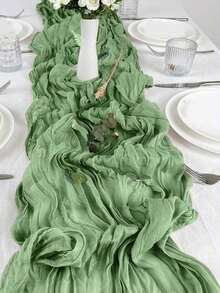 Pleated Table Flags, Foldable Table Flags, Green Tablecloths, Party Supplies, Birthday Gifts, Birthday Decorations, Wedding Sheer Burgundy Sheer, Party Dining Table Center Decor Flags, Party Decorations, Wedding Favors, Tablecloths, Wedding Gifts, Kitchen Tablecloths, Versatile For Various Parties, Weddings, Bridal Showers, Birthdays, Baby Showers, New Year, Etc. - màu xanh lá - Xem 7