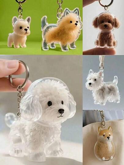 1/3pcs Pet Breed Pattern Pet Hair Storage Keychain, Transparent Pet Hair Storage Box, Dog Breed Keychain Souvenir, Multifunctional Pet Memorial Pendant, Hair Storage Bag, Pet Hair Storage Protection Memorial, Ideal Choice To Commemorate Beloved Pets, Pet Accessories, Unique Personalized Pet Accessories