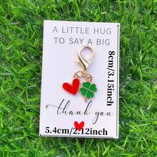 30pcs Keychain Set - Gold Teardrop Heart, Clover Pendant, Bag & Car Key Chain Accessories, Business Gift Pack (10 Keychains + 10 Cards + 10 Pouches), Suitable For Birthday, Valentine's Day, St. Patrick's Day, Thanksgiving, Back To School, Graduation Gifts Gifts For Mother, Father, Graduation, And Teacher - 10 Keychains + Cards + Sandbags - View 4