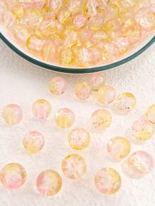 80pcs 8mm Colorful Crackle Glass Beads For DIY Crafting - Multicolor - View 1