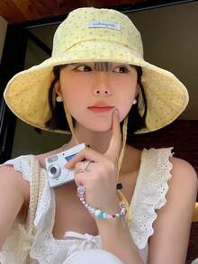 1顶甜美碎花渔夫帽，轻便透气大帽檐遮阳帽，女士夏季户外、海滩、度假帽 - 漁夫帽 - 查看 4