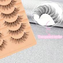 10对假睫毛，自然浓密卷翘3D透明棒状假睫毛，长度6-15mm，舒适柔软，可爱迷人。 - 查看 6