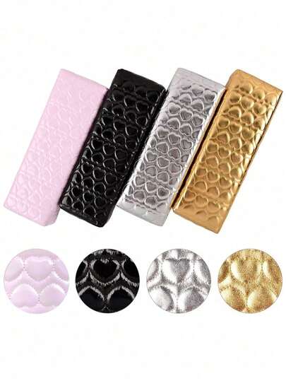 1 Gối kê tay/chân hình trái tim bằng da, màu vàng kim, dụng cụ làm móng, quà tặng Ngày của Mẹ, quà sinh nhật, đồ dùng cầm tay tiện lợi cho gia đình/quà tặng cho nữ. Gối kê tay mềm mại, gối kê tay bằng da PU mềm mại, gối đỡ móng chuyên nghiệp, gối kê tay hình trái tim vuông, chống thấm nước, chống bẩn.