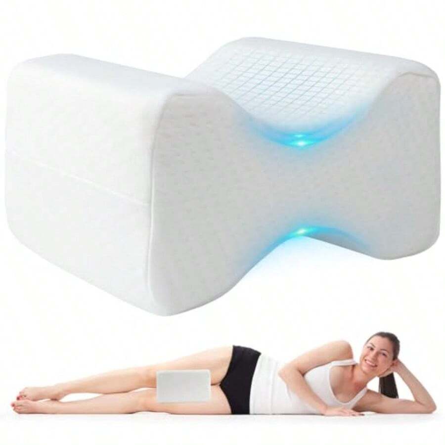 Almohada Ortopédica de Rodilla Memory FoamaAlmohada de Espuma de Memoria Corrección de Postura y Alivio del Dolor para Almohada la Pierna para Piernas y Rodilla con Funda Lavable Forma de H - Forma de H - Ver 1