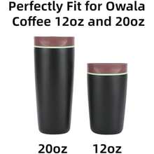 Tumbler Lid Replacement Compatible With Owala SmoothSip 12oz 20oz Slider Insulated Stainless Steel Coffee Tumbler, Leakproof Top Cover Fit For Owala 20oz/12oz Travel Mug (Black) - 黑色的 - 查看 2
