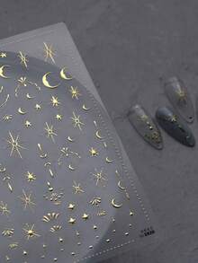 1 Miếng dán móng tay họa tiết hình học, tự làm miếng dán móng tay - Vàng - Xem 7