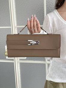 Fashionable Clasp Small Square Bag, New Handbag, Mini Mila Bag, High-End Niche Handbag & Shoulder Bag - Brown - View 7