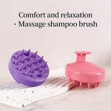 Shampoo Brush, Scalp Massager, Hair Washing Brush, Plastic Hair Brush - Black - View 3