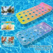 1pc Gradient Sequin Inflatable Floating Lounger, PVC Material Floating Boat, Summer Beach Water Relaxation Chair - Multicolor - View 5