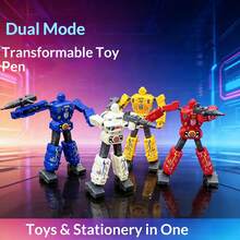 2-In-1 Transforming Robot Cartoon Ballpoint Pen, Creative Stationery Pen That Can Transform Into Robot, Gift For Elementary School Boys - Multicolor - View 3