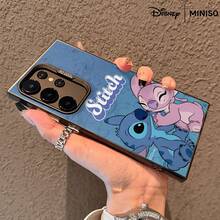 MINISO Disney Stitch & Angel Couple Mirror Phone Case, Blue Background Cute Cover For Samsung S26 Ultra/S26 Edge/S26 Plus/S26/S25 Ultra/S25 Plus/S25/S25FE/S25Edge/S24Ultra/S24Plus/S24/S24FE/S23FE/S23Ultra/S23Plus/S23/S22Ultra/S22Plus/S22/A15/A16/A17/A35/A36//A54/A55/A56/ Stocking Stuffers The Girlfriend - Black - View 2