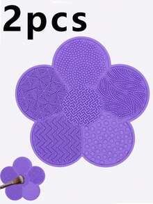 Bộ 5/2 miếng lót làm sạch cọ trang điểm bằng silicon hình hoa, dụng cụ làm sạch cọ trang điểm có giác hút, dụng cụ rửa cọ cầm tay, quà tặng ngày lễ tình nhân, sinh nhật và tiệc tùng. - màu trơn - Xem 20