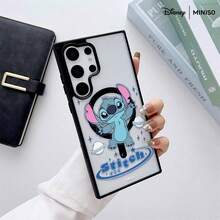 Miniso 1个迪士尼史迪奇626星球星空图案手机壳，透明磁吸防震，适用于三星Galaxy S26 Ultra/S26Plus/S26Edge/S26/S25/S24/S23/S22/A15/A16/A17/A35/A36/A37/A54/A55/A56/A57，圣诞礼物，送给女朋友 - 白色 - 查看 2