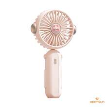 MEET SUN 1 pieza Ventilador de mano recargable de 1200mAh con 3 velocidades de viento, ventilador portátil plegable, ventilador para fijar el maquillaje, dispositivo de enfriamiento para el verano, ventilador de escritorio silencioso para dormitorio - Soporte de Mano - Ver 11