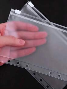 12pcs/Set A5/A6/A7 Transparent Zipper Bags, Suitable For Office, Study, Exam, School, Convenient And Lightweight, Large Capacity, Waterproof And Dirt-Resistant. Back To School Supplies. - Sets - View 6