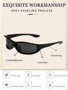 Kính râm kiểu dáng Y2K tương lai, ôm sát mặt, phù hợp với phong cách cyber và đường phố. - Nhiều màu - Xem 1