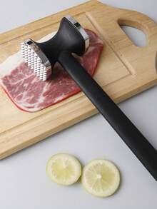 1个厨房肉锤，双面牛排锤，用于嫩化和打碎肉纤维 - 黑色 - 查看 4