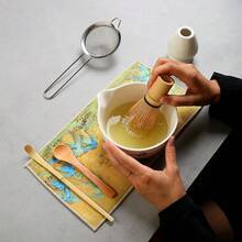 Bộ 1/4 món dụng cụ đánh trà Matcha hình hoa dễ thương, bộ ấm trà Nhật Bản bao gồm dụng cụ đánh trà và tô trà Matcha có vòi, bộ trà Matcha truyền thống Nhật Bản. - Nhiều màu - Xem 7