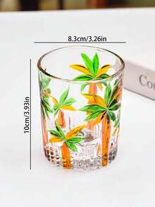 1个创意手绘彩色玻璃杯，多用途，可用于盛装果汁、威士忌、饮用水、冲洗等，经久耐用且厚实，高品质设计兼具实用性和装饰性，适合家庭、酒店、餐厅使用，时尚且易于清洗。 - 彩色 - 查看 4