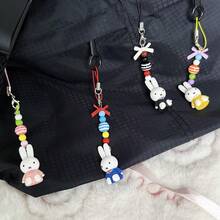 1 móc khóa hình thỏ Miffy hoạt hình Kawaii dễ thương, móc khóa túi hình nơ phong cách Y2K Punk, quà tặng cho bé gái - Nhiều màu - Xem 9