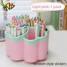 360° Rotating Desk Organizer | 4-Layer Storage Design, PP Plastic, Space-Saving, Available In Green And Purple - Ideal For Office, School, Home Desk Use, Includes Lid For Portability, Holds Pens, Pencils, Makeup Brushes - View 8