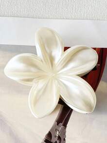 2件組扶桑花設計髮夾，8cm/3.15in 花卉髮飾，輕量塑料，時尚優雅簡約，純色，適合日常、休閒、派對、通勤、度假，適用於盤髮、馬尾、洗臉、化妝，穿搭配件海灘抓夾 - 彩色 - 查看 5