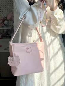 SANRIO 新款Hello Kitty女士手提包，学生单肩水桶包，精致托特包，时尚百搭休闲托特包，适合女生日常通勤 - 彩色 - 查看 3