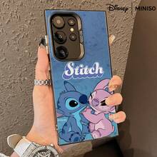 MINISO Disney Stitch & Angel Couple Mirror Phone Case, Blue Background Cute Cover For Samsung S26 Ultra/S26 Edge/S26 Plus/S26/S25 Ultra/S25 Plus/S25/S25FE/S25Edge/S24Ultra/S24Plus/S24/S24FE/S23FE/S23Ultra/S23Plus/S23/S22Ultra/S22Plus/S22/A15/A16/A17/A35/A36//A54/A55/A56/ Stocking Stuffers The Girlfriend - Black - View 1