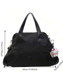 (Sanrio) 1pc - Hello Kitty Fashion Large Capacity Portable Travel Bag, Casual Cartoon Handbag For Women, Suitable For Travel, Sports, Fitness And Other Occasions, Back Luggage Strap For Convenient Carrying, Unisex, Ideal Choice For Vacation Travel - View 10
