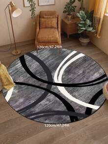 1pc Modern Abstract Line Circle Rug, Green, Black And Beige Design, Bohemian European Style Carpet, Suitable For Ramadan, Great For Living Room, Dining Room, Bedroom And Holiday Decor, Living Room Decor | Contemporary Decor | Easy Clean Material, Carpet Suitable For Living Room Round Rug, Fit For Home, Office, Kids Room, Study, Bedroom, Closet, Plush Rug, Thick Rug, Fluffy Rug, Shaggy Rug, Thick Rug, Fleece Rug, Autumn/Winter Rug, Thick/Plush - Multicolor - View 18